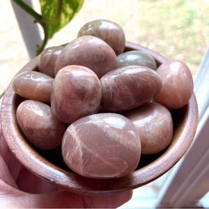 Peach Moonstone Crystal Tumbled Stone. Self Love Compassion Empathy Heart Chakra